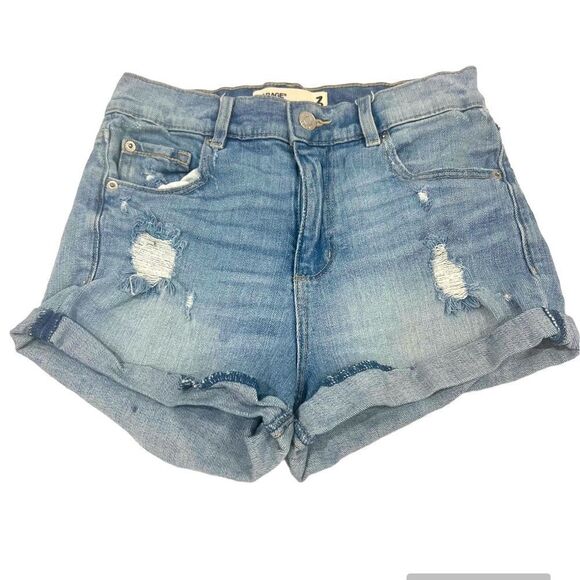 Garage distressed denim fringe hem shorts size 3 - Picture 1 of 9